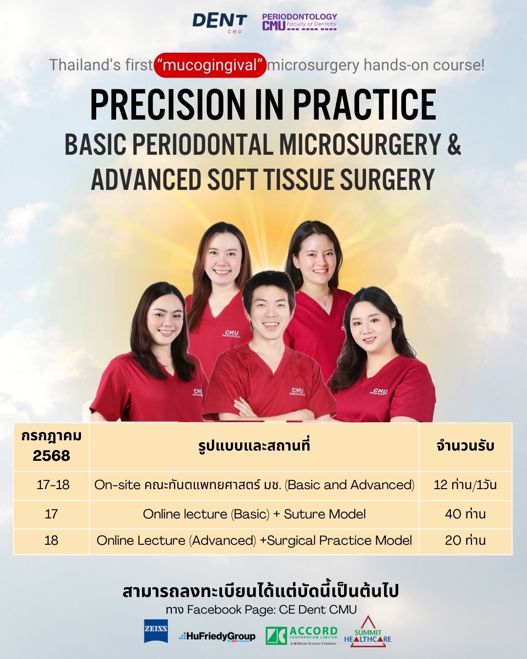 โครงการประชุมวิชาการ เรื่อง “Precision in Practice: Basic Periodontal Microsurgery & Advanced Soft Tissue Surgery”