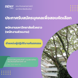 ประกาศรับสมัครบุคคลเพื่อสอบคัดเลือกเป็นพนักงานมหาวิทยาลัยชั่วคราว