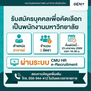 ประกาศรับสมัครบุคคลเพื่อคัดเลือกเป็นพนักงานมหาวิทยาลัย ตำแหน่ง อาจารย์ จำนวน 2 อัตรา